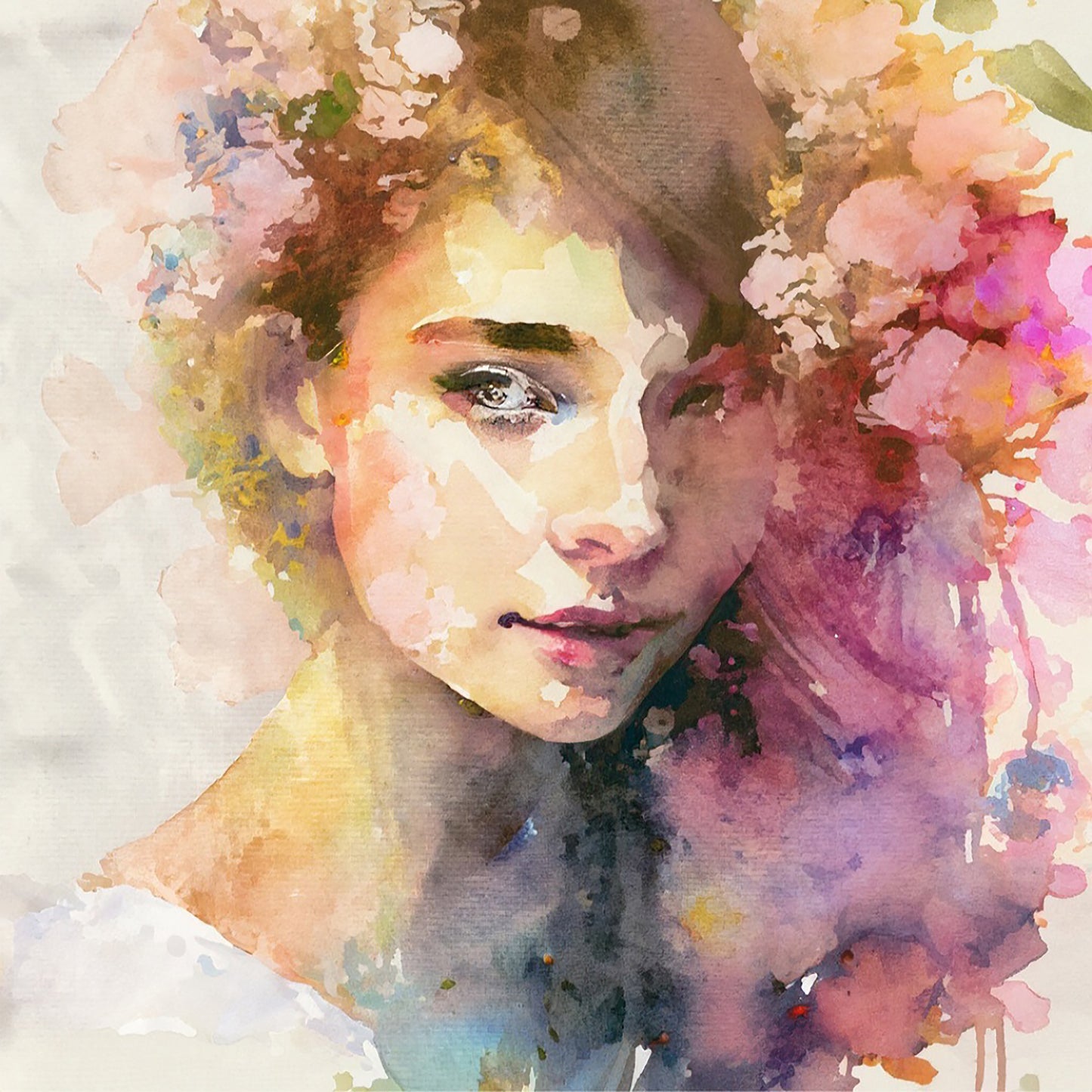 Abstract Portrait of Beautiful Woman - Fine Art Print