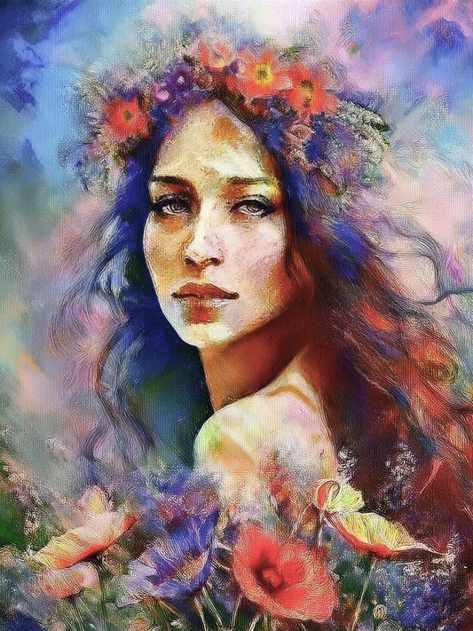 Whimsical Portrait of Beautiful Woman - Digital Download